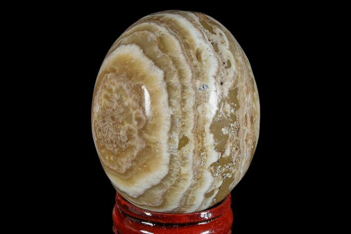 Polished, Banded Aragonite Egg - Morocco #172825